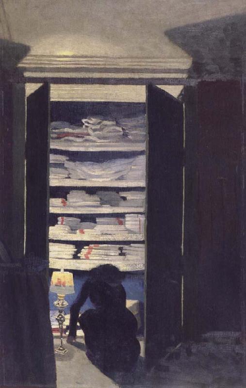 Felix Vallotton Woman Searching through a cupboard oil painting image